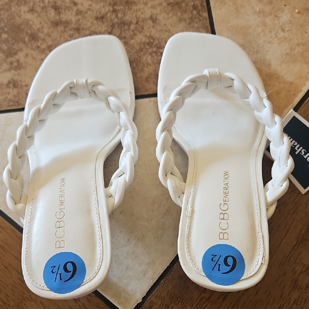 Bcbgeneration White Braided Sandals - image 1